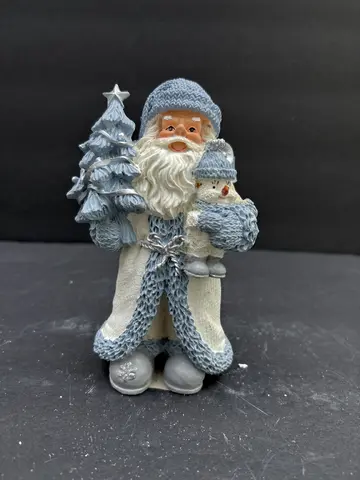 Santa with Buddy Holding Tree