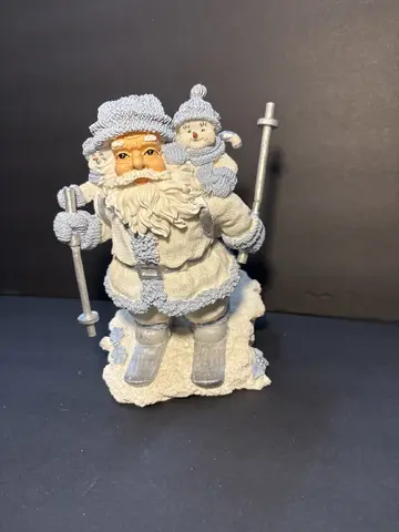9.75" Santa Skiing with Buddies on Back