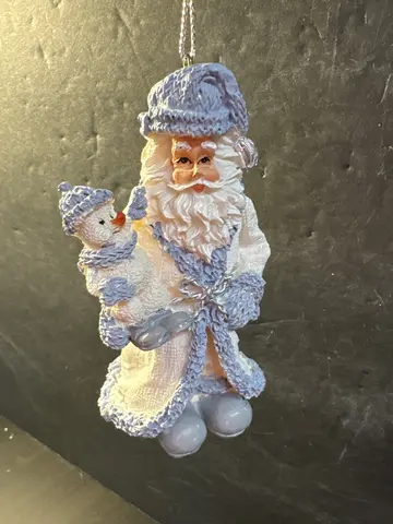 Santa Holding Powder Ornament