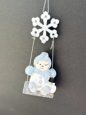 Powder Puff on Swing Ornament